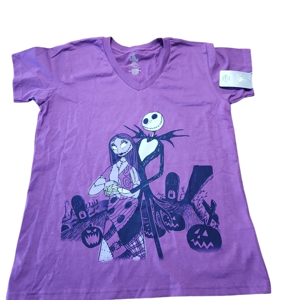 Disney Jack and Sally Purple shirt SZ MEDIUM
